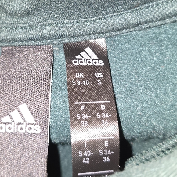 Adidas Women's Dark Green Hoodie - Picture 3 of 3